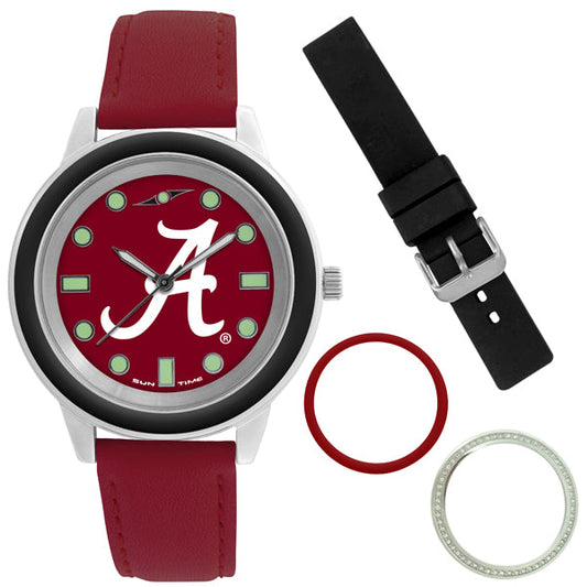 Alabama Crimson Tide Unisex Colors Watch Gift Set